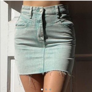 Sea foam blue denim skirt! Great durable jean quality!